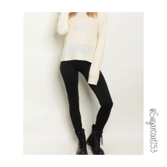 •F & F• Thick Black Leggings - Picture 1 of 3